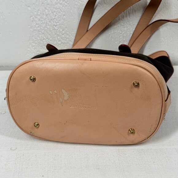 Vintage Dooney & Bourke Cabriolet Canvas & Leather Tote Shoulder Bag - Picture 7 of 13